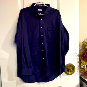 Izod Mens Regular fit 17 34/35 Navy Blue Dress Shirt